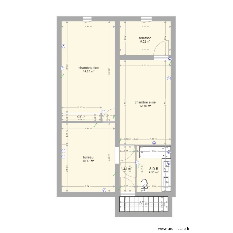 saint genies 2 eme etage. Plan de 0 pièce et 0 m2