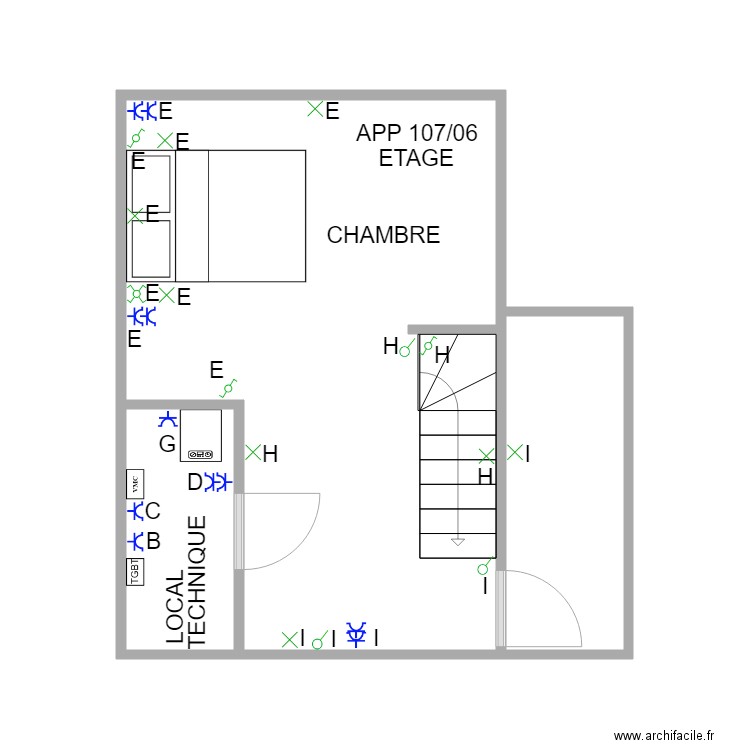 WESTRADE 107/06. Plan de 3 pièces et 26 m2