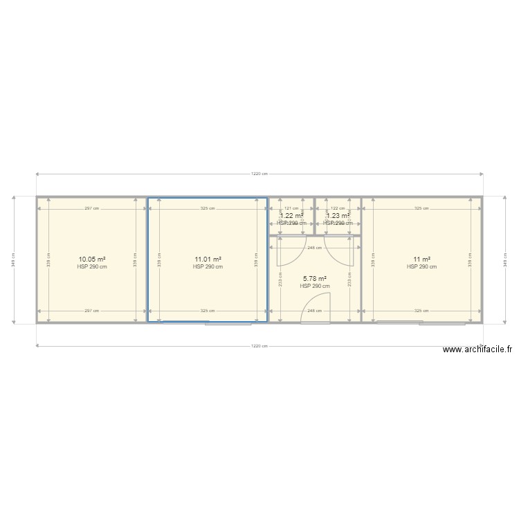 PROJET eYMET . Plan de 6 pièces et 40 m2