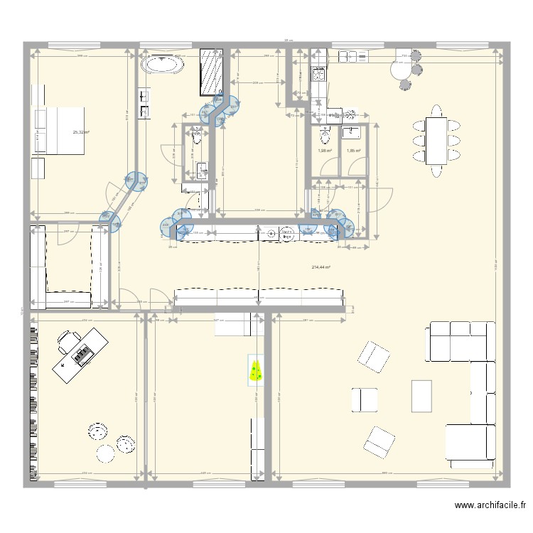 NEUILLY  ALAIN . Plan de 5 pièces et 281 m2