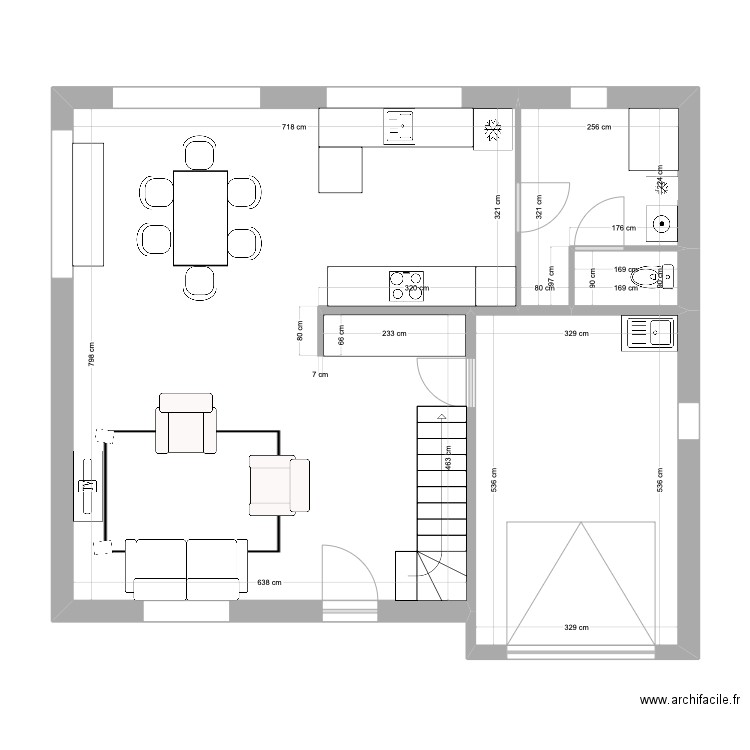 plan 4 cuisine réduite 4. Plan de 20 pièces et 143 m2