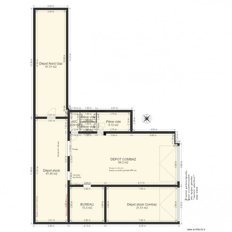 Dépot COMBAZ. Plan de 0 pièce et 0 m2