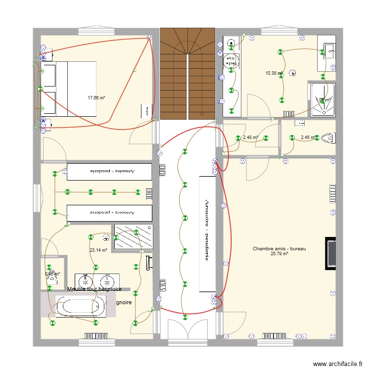 1er étage 26 nov 18 essai SDB. Plan de 0 pièce et 0 m2