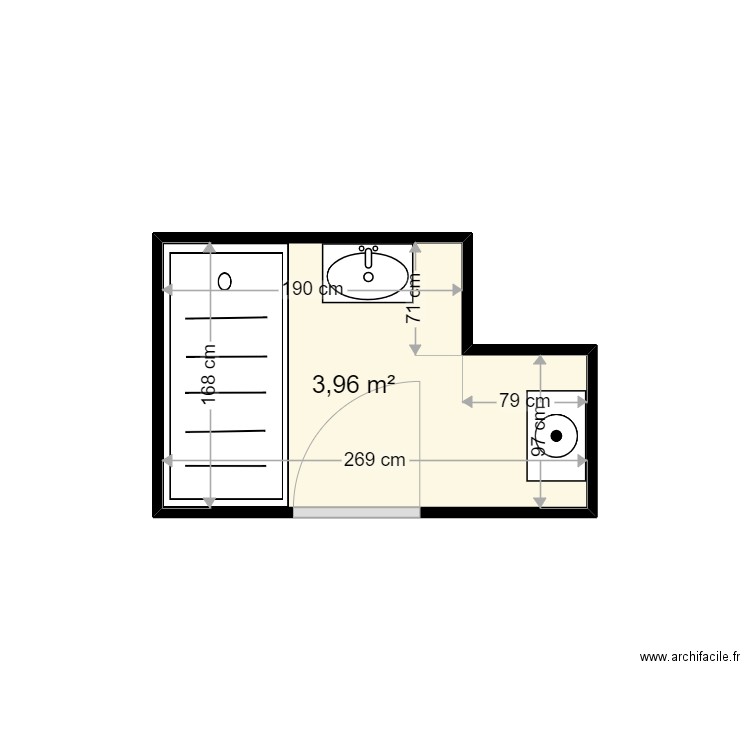 SERON M THERESE . Plan de 1 pièce et 4 m2