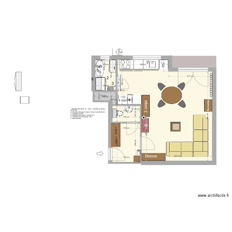 LivingC2 Espace jour. Plan de 0 pièce et 0 m2