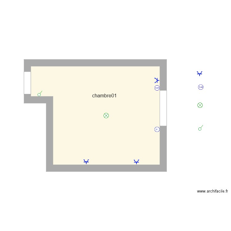 chambre01 elec fini. Plan de 0 pièce et 0 m2