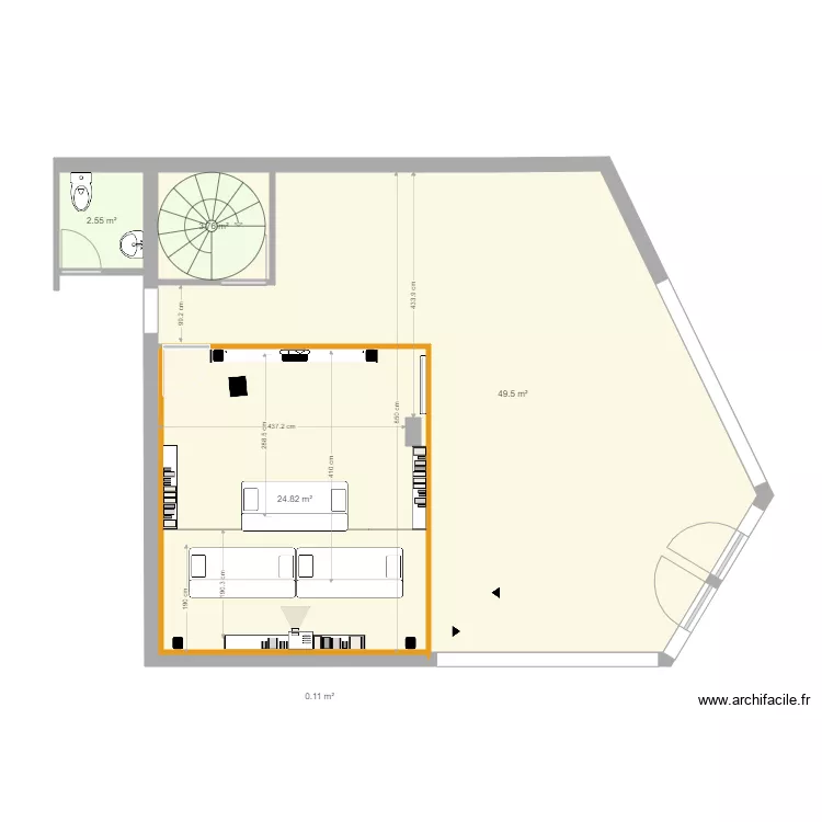 salle cin&eacute;ma. Plan de 