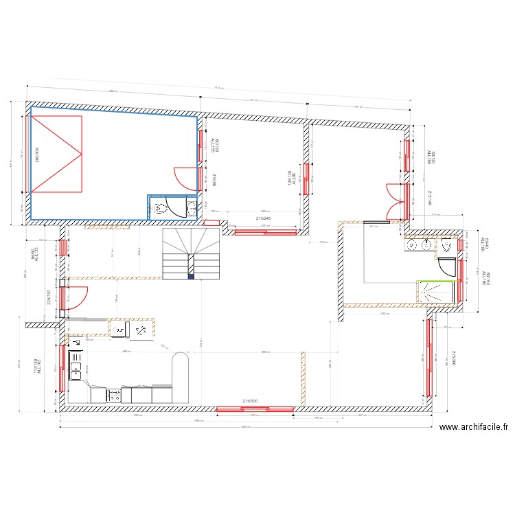 Implantation ouvertures Rez de chausée. Plan de 0 pièce et 0 m2