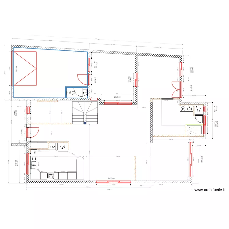 Implantation ouvertures Rez de chaus&eacute;e. Plan de 