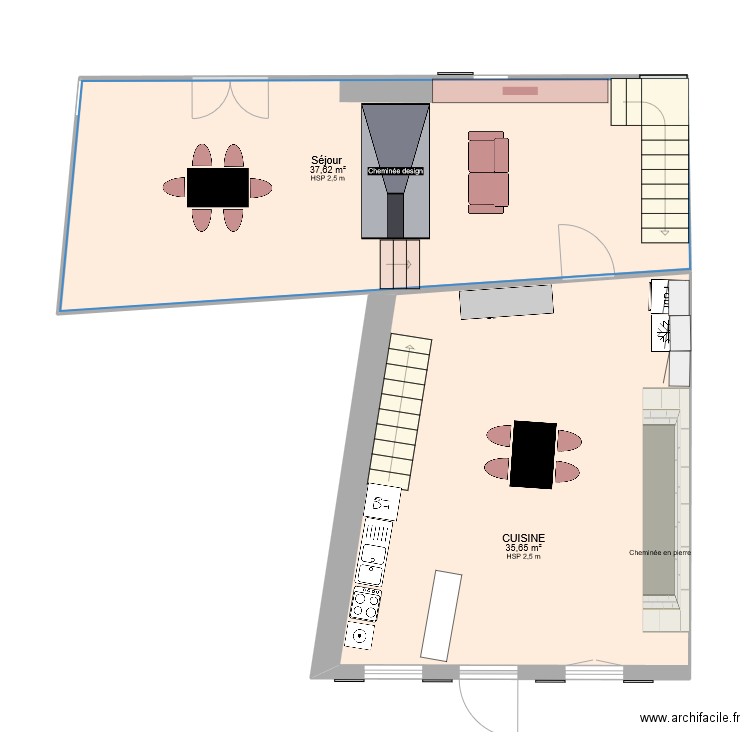 RDC Bergerie sans métré et en couleur. Plan de 0 pièce et 0 m2