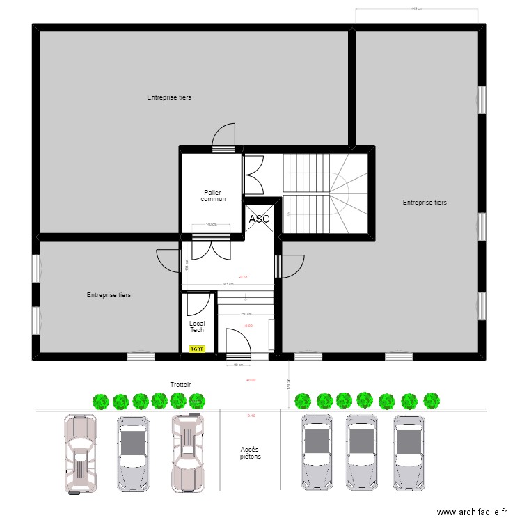 UTIF actuel. Plan de 7 pièces et 180 m2