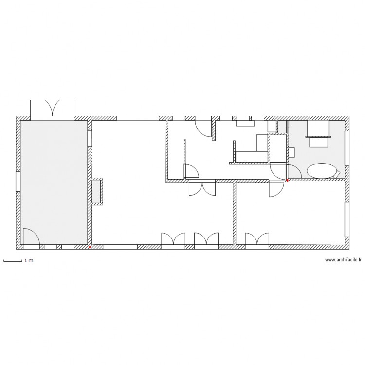 PLAN  RDC avec murs abattus. Plan de 0 pièce et 0 m2