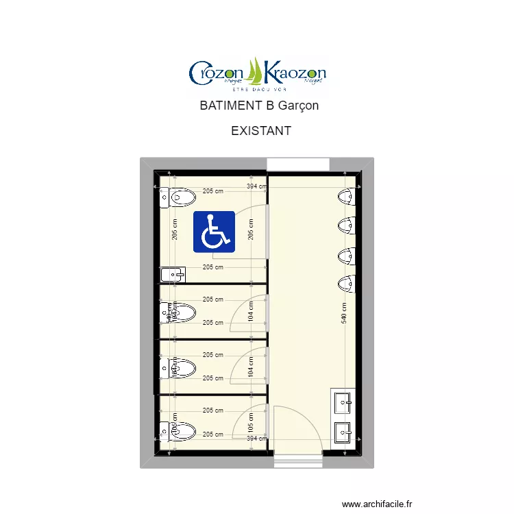 plan b&acirc;timent B projet Gar&ccedil;ons. Plan de 