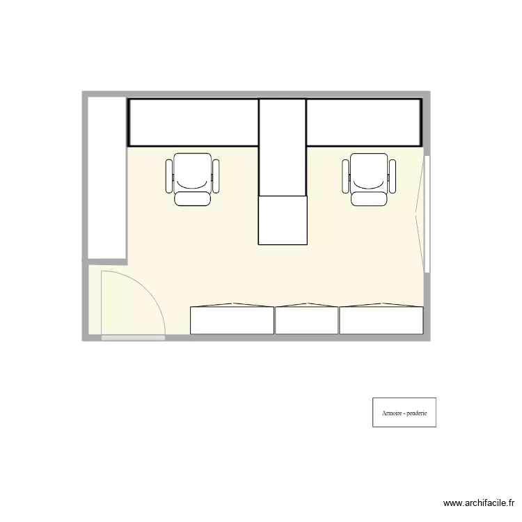 Plan Bureau Rel3 Porte battantes. Plan de 