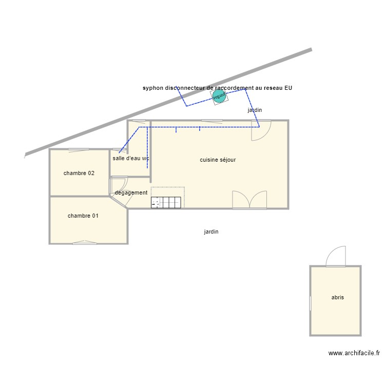 perdriau aSS. Plan de 6 pièces et 40 m2