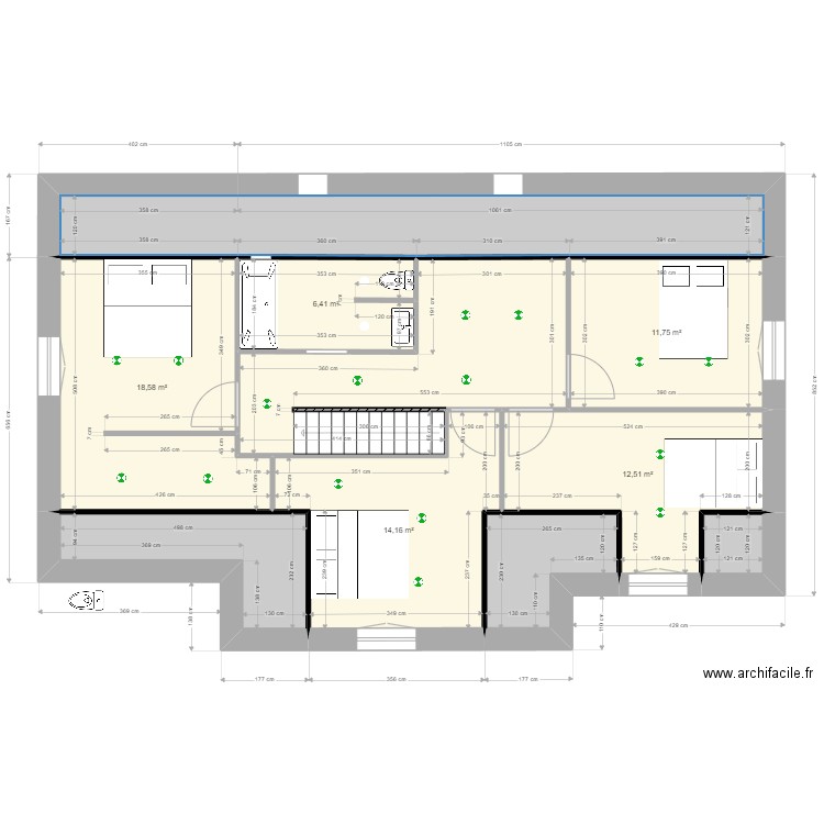 maison r 1 etage. Plan de 10 pièces et 110 m2