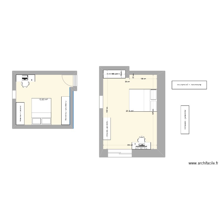 maison2022. Plan de 2 pièces et 35 m2