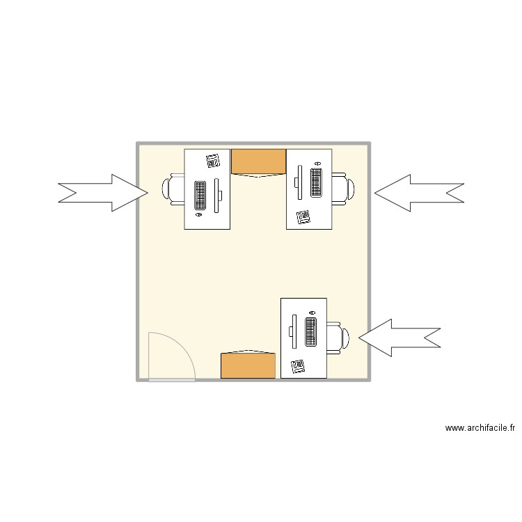 B217-84GRE. Plan de 1 pièce et 16 m2