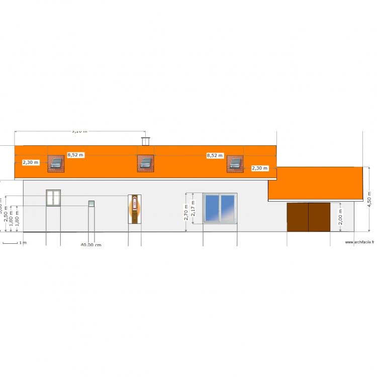 Facade Sud Est. Plan de 0 pièce et 0 m2