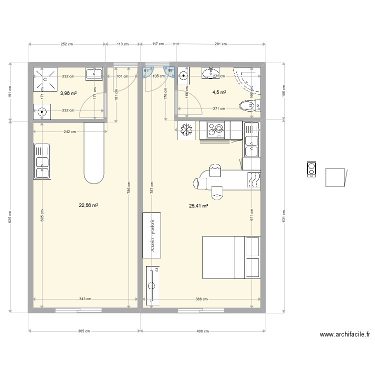 B103 B104 IMMEUBLE IAORA 2. Plan de 4 pièces et 56 m2