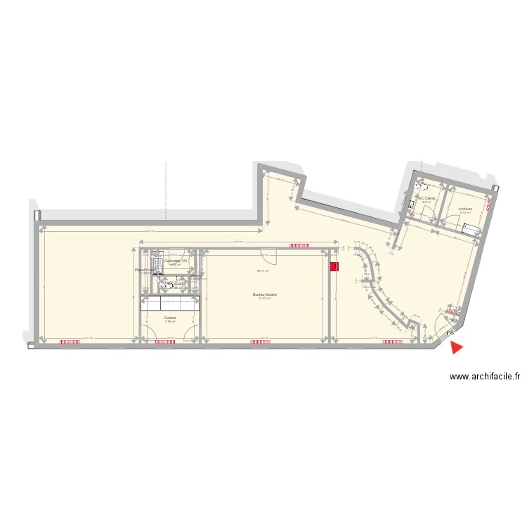 Cespedes Modifié. Plan de 10 pièces et 144 m2