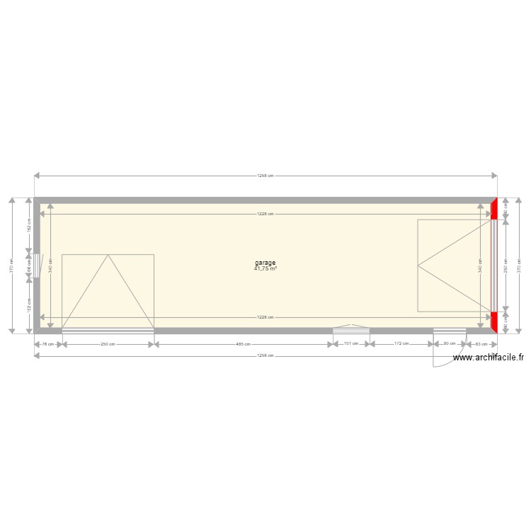 vue de dessus du garage . Plan de 1 pièce et 42 m2