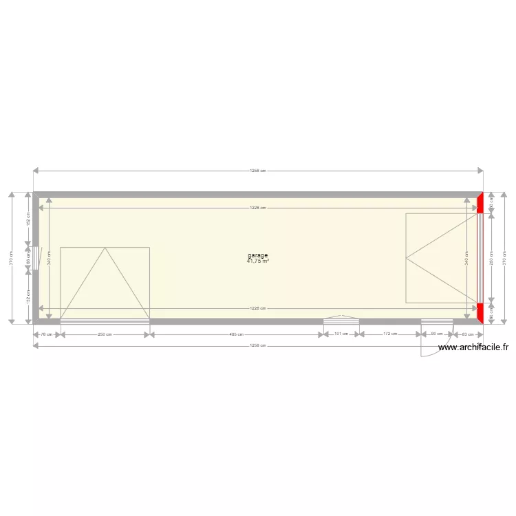 vue de dessus du garage . Plan de 