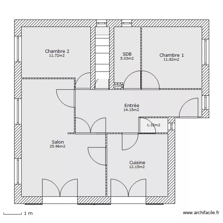 Maison haut - actuel. Plan de 
