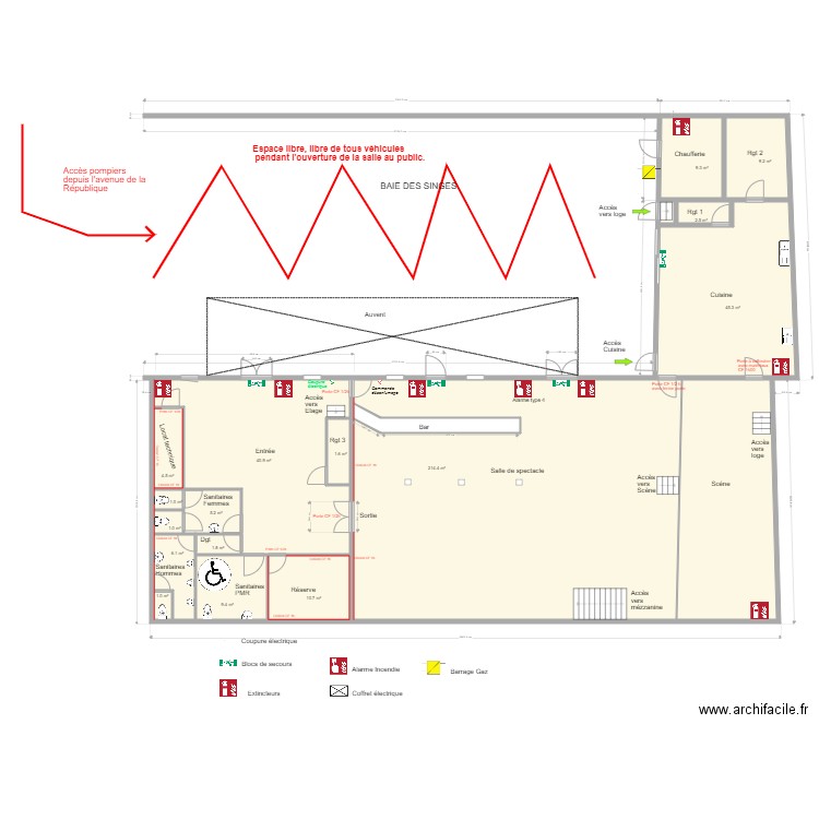 Baie des singes RDC plan technique avec N P T L 2. Plan de 0 pièce et 0 m2