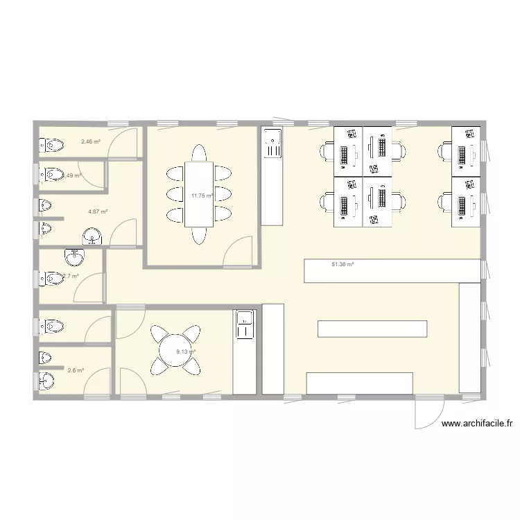 Hull office shared kitchen and shop. Plan de 