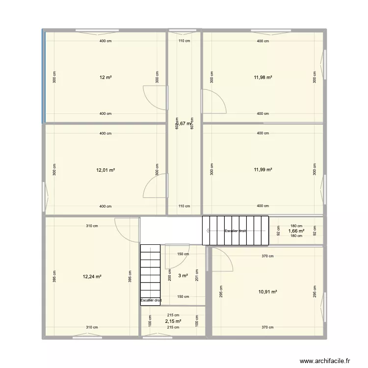 R+1 mesures pi&egrave;ces + ouvertures. Plan de 