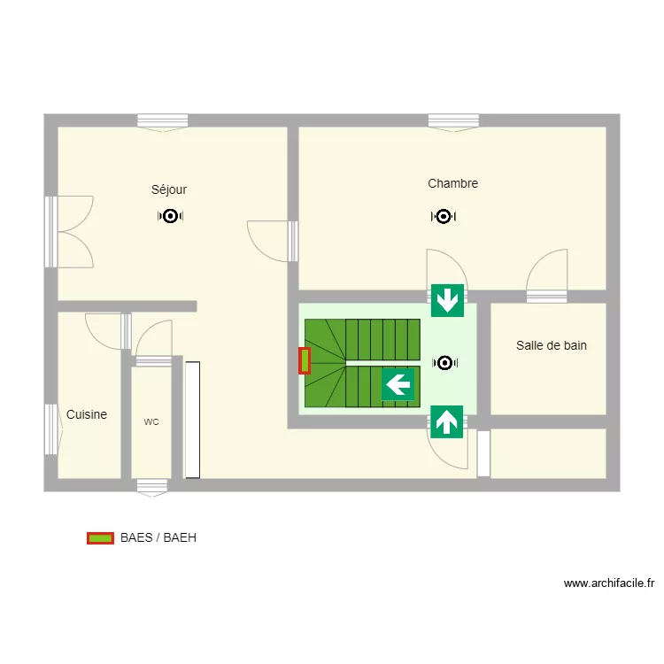 1er étage Hôtellerie Appartement BAES BAEH. Plan de 1er étage Hôtellerie Appartement BAES BAEH. Plan de