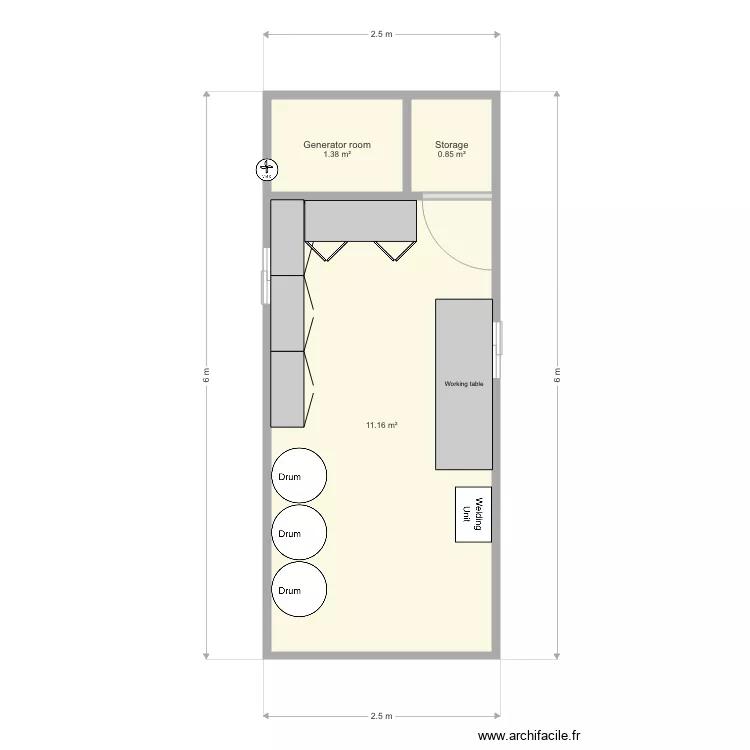 Mobile unit. Plan de 