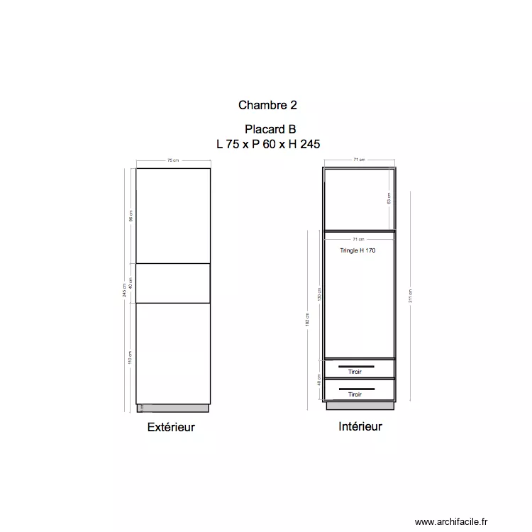 Placard Chambre 2 B. Plan de 