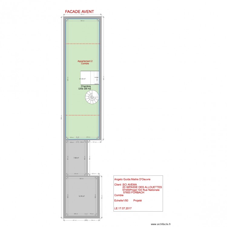 SCI AVEMA 2 EME ETAGE PROJET 2. Plan de 0 pièce et 0 m2