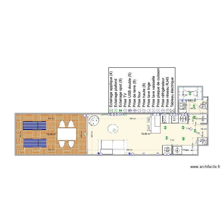 Studio Britania final 3. Plan de 3 pièces et 35 m2