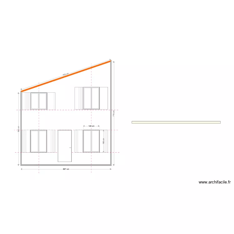 Facade OUEST BATIMENT avec fenetre hautes 08012021. Plan de 