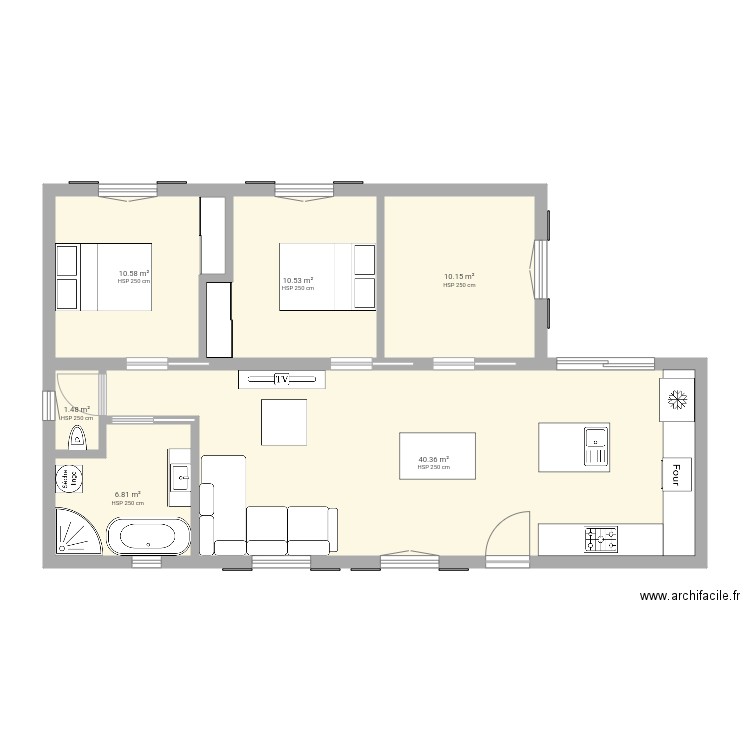 Maison t4 80m2. Plan de 0 pièce et 0 m2