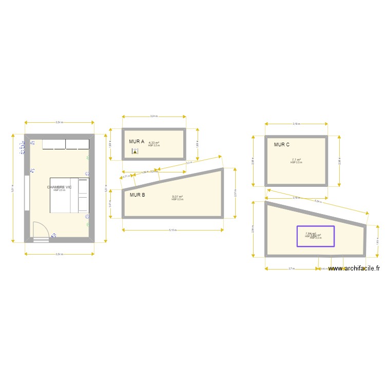 CHAMBRE VIC. Plan de 0 pièce et 0 m2