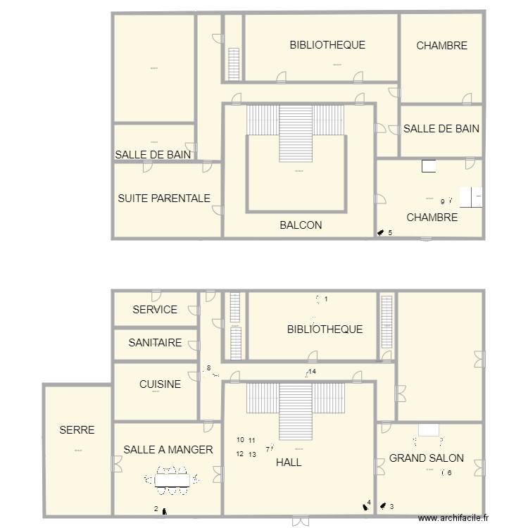 Manoir cliff 2. Plan de 18 pièces et 1263 m2