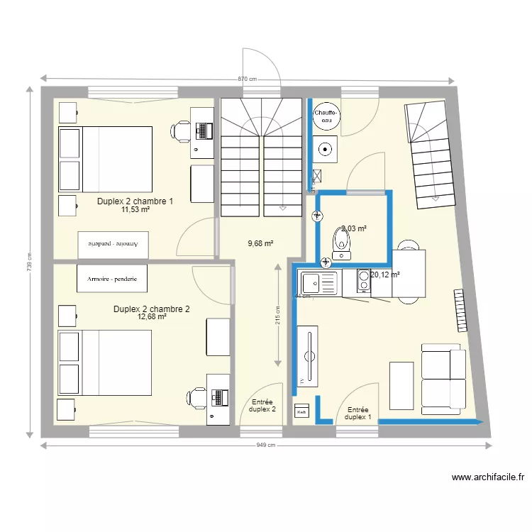 Plan duplex rez de chaussee. Plan de 