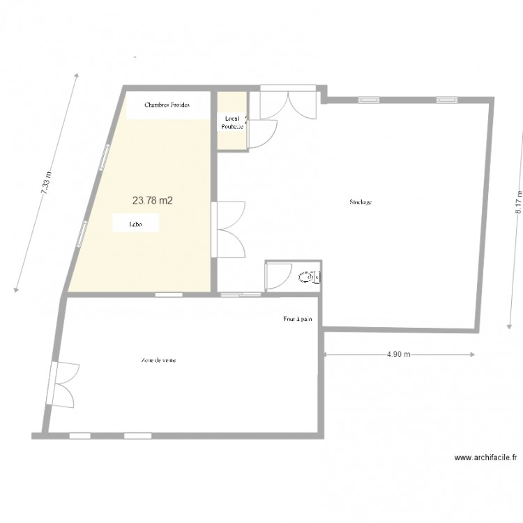 Superette le guerno Plan aménagement modifié. Plan de 0 pièce et 0 m2