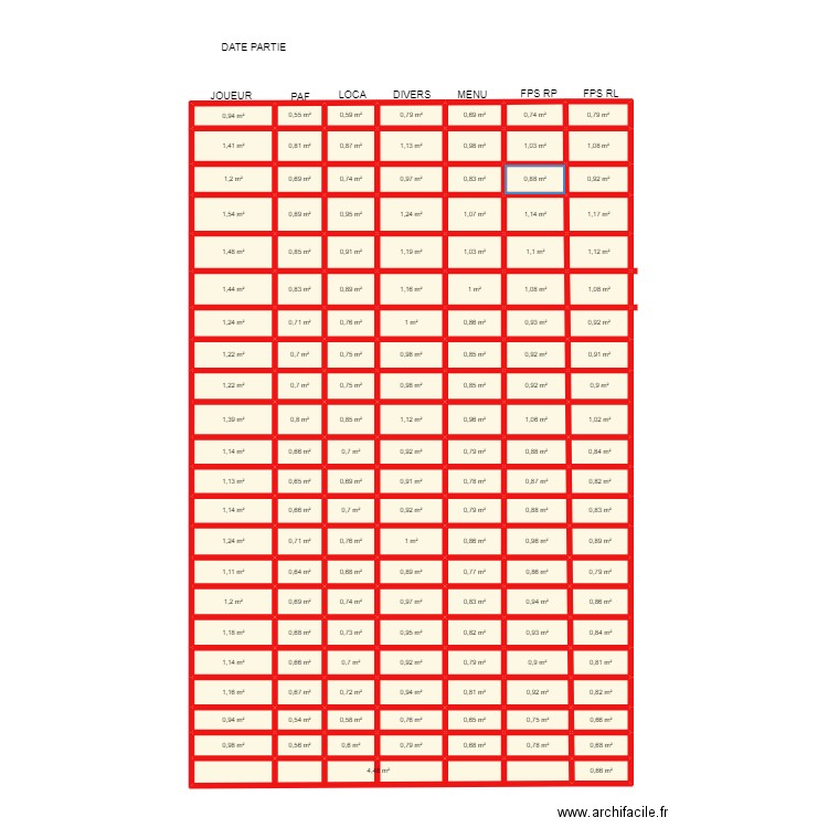 RIEN. Plan de 149 pièces et 137 m2