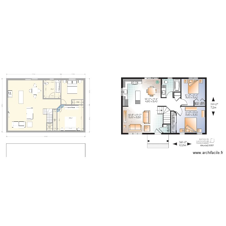 MAX. Plan de 5 pièces et 23 m2