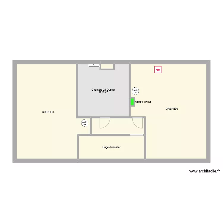 Appartement 21 Duplex / Greniers. Plan de 