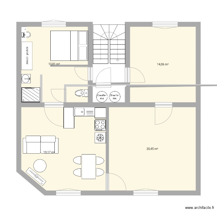 Abbaye 32 Zarbi hel. Plan de 4 pièces et 67 m2