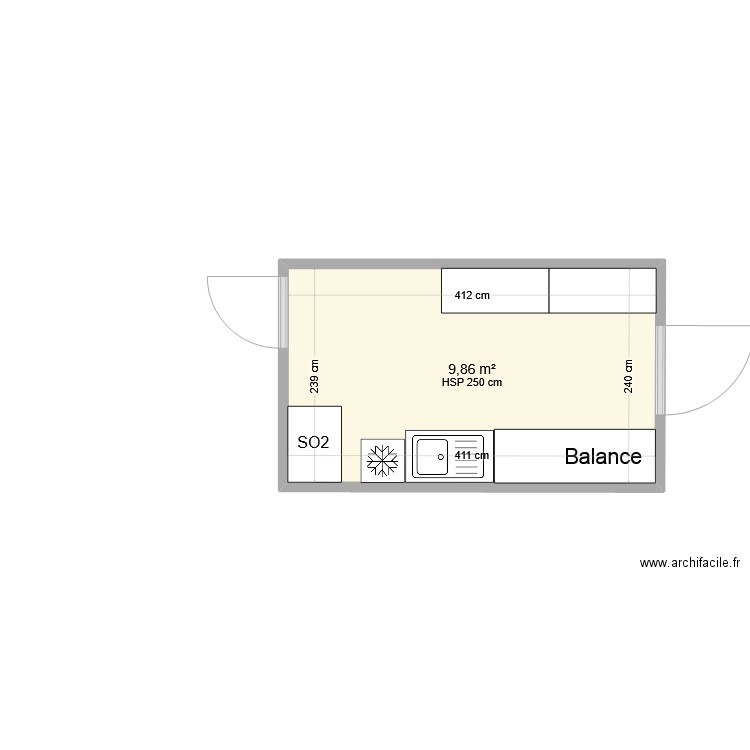 produit oeno 1. Plan de 1 pièce et 10 m2