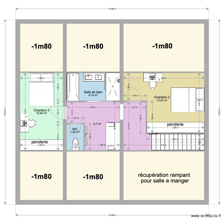 plan etage seb lescar. Plan de 0 pièce et 0 m2