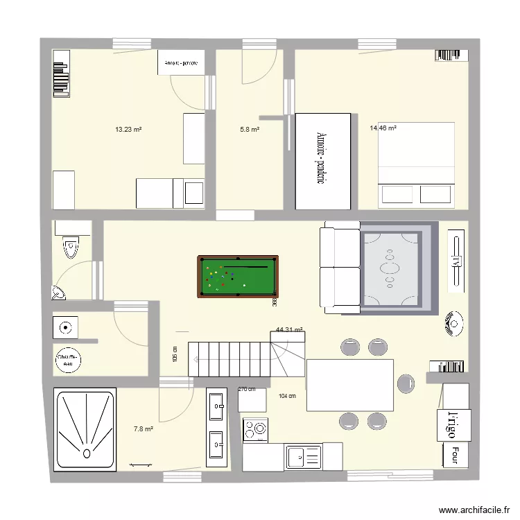 etat projet&eacute;3. Plan de 