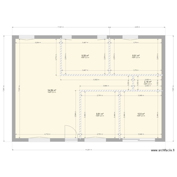 GOLETTO MAISON 4 PIECES V1. Plan de 6 pièces et 76 m2